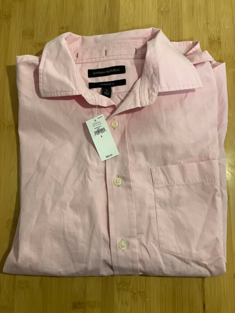 New Banana Republic Mens Small Pink Button-Up Dress Shirt